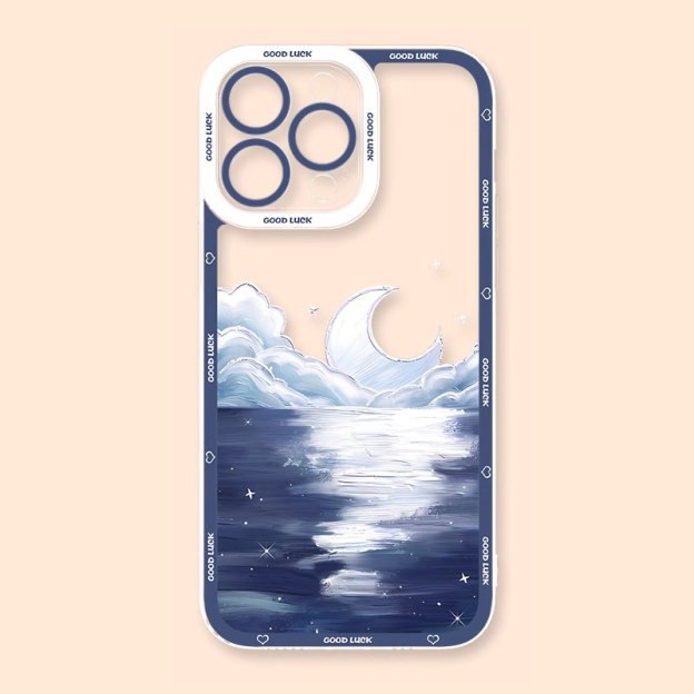 花海油畫天使眼透明防摔軟殼