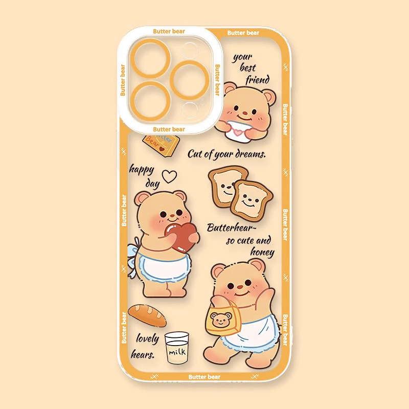 黃油小熊天使眼透明防摔軟殼