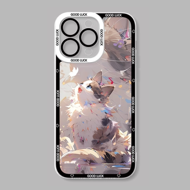 可愛貓貓天使眼透明防摔軟殼