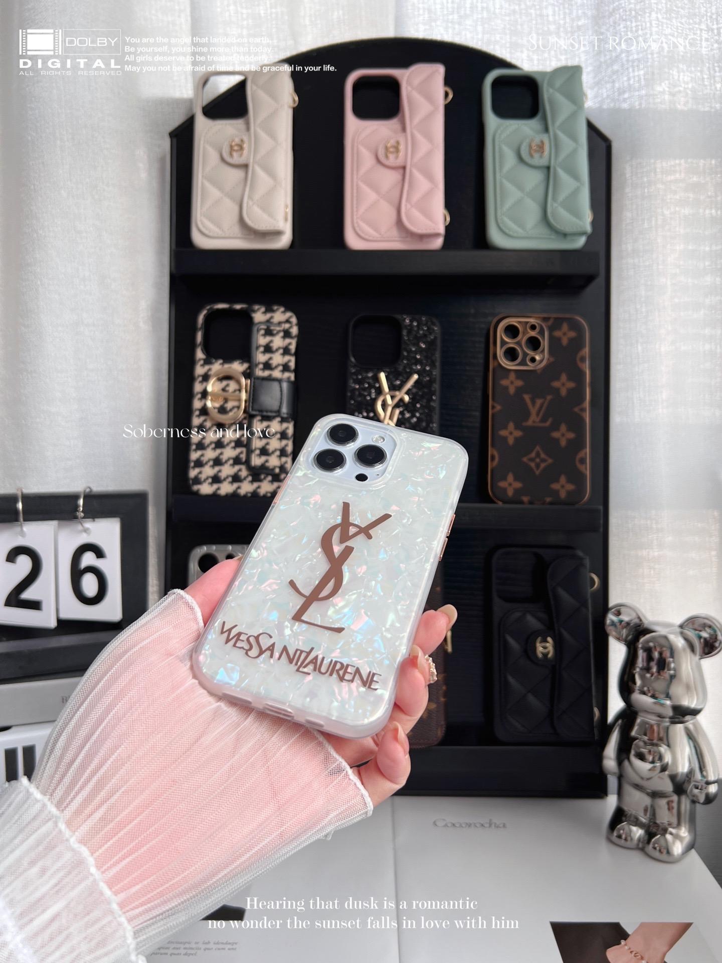 聖羅蘭貝殼紋全包手機殼