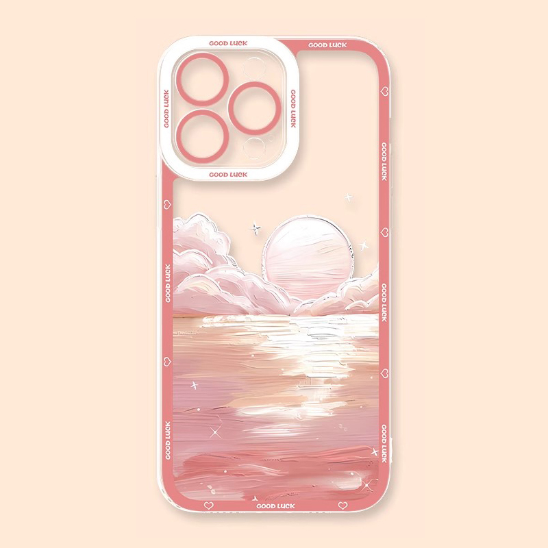 花海油畫天使眼透明防摔軟殼