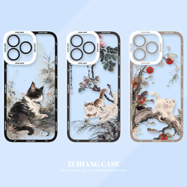 可愛貓貓天使眼透明防摔軟殼