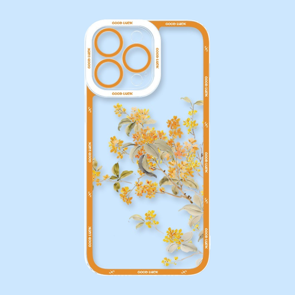 花海油畫天使眼透明防摔軟殼