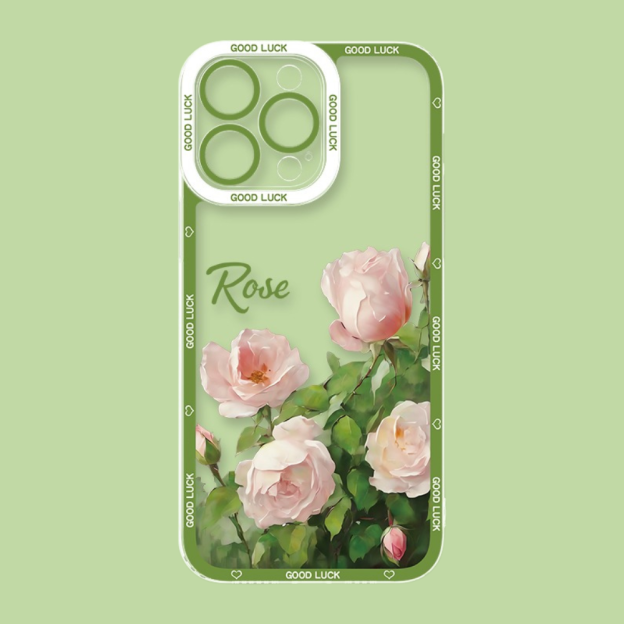 花海油畫天使眼透明防摔軟殼