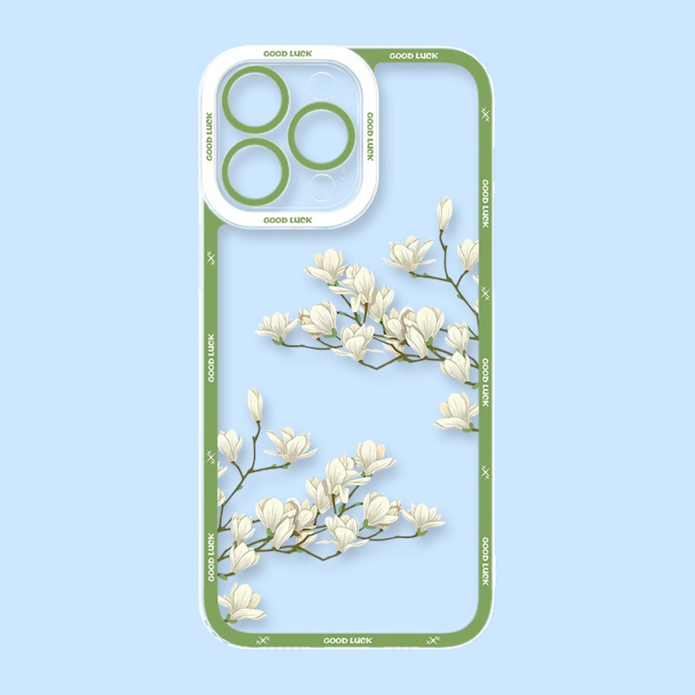 花海油畫天使眼透明防摔軟殼