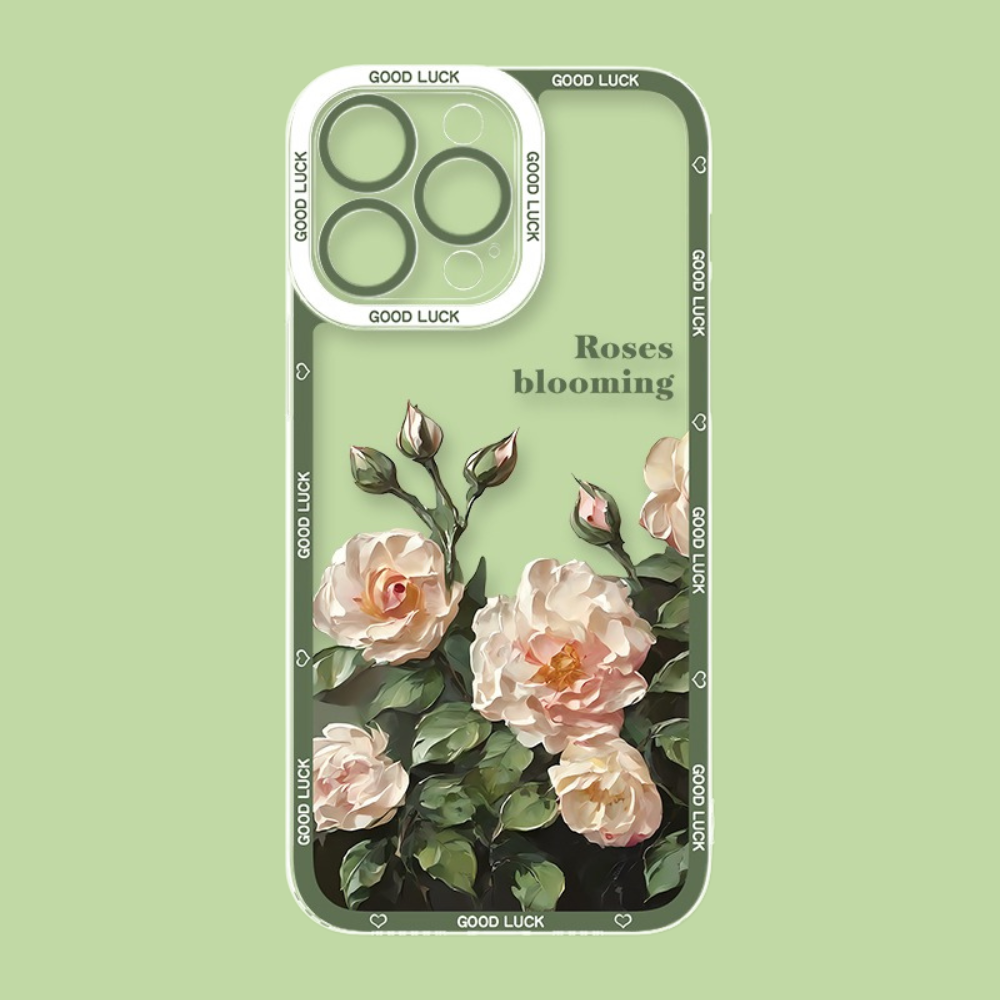 花海油畫天使眼透明防摔軟殼