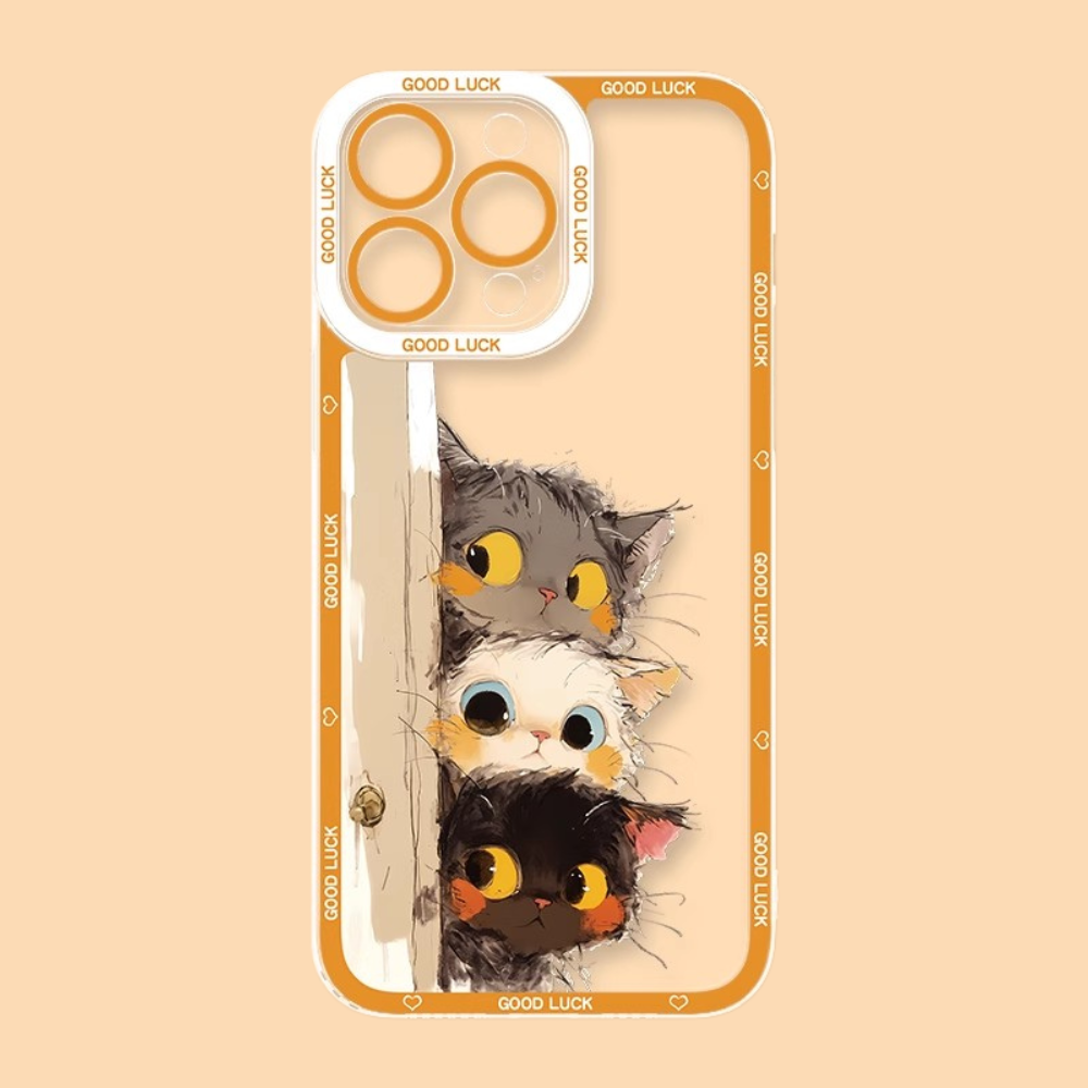 可愛萌寵天使眼透明防摔軟殼