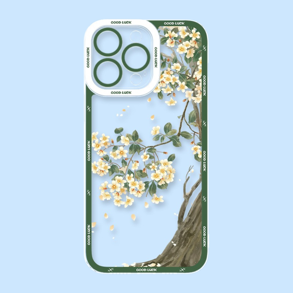 花海油畫天使眼透明防摔軟殼