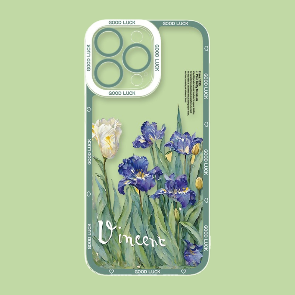 花海油畫天使眼透明防摔軟殼