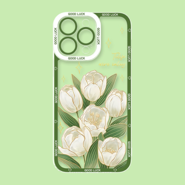 花海油畫天使眼透明防摔軟殼