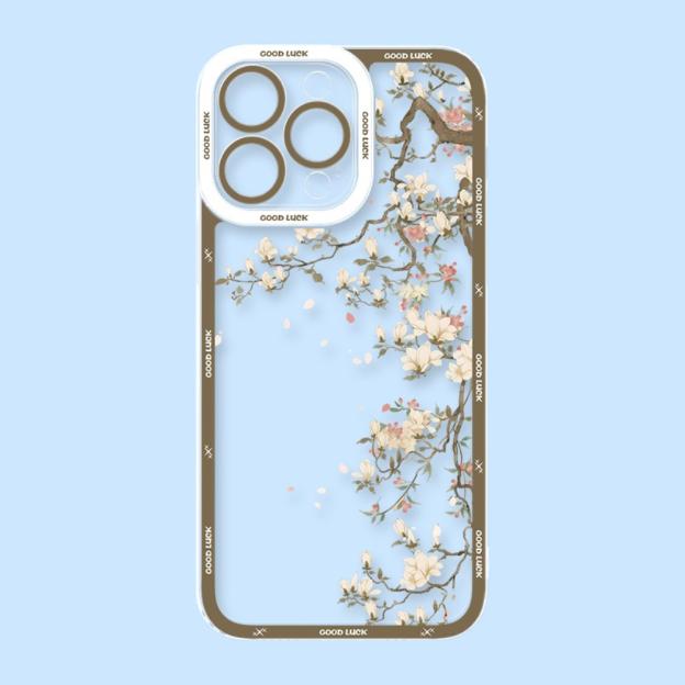 花海油畫天使眼透明防摔軟殼