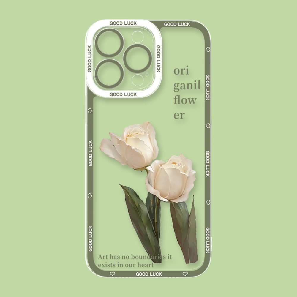 花海油畫天使眼透明防摔軟殼