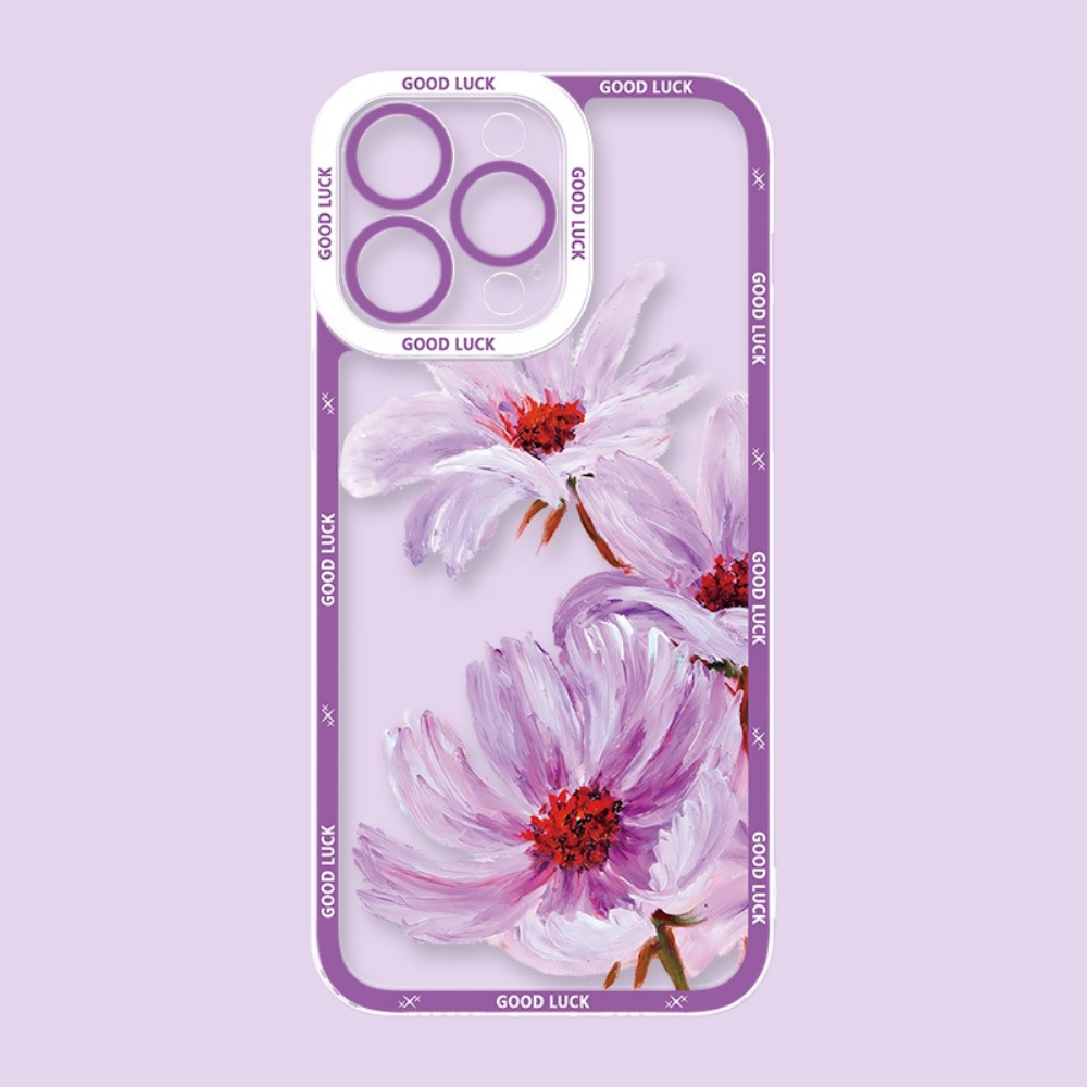 花海油畫天使眼透明防摔軟殼