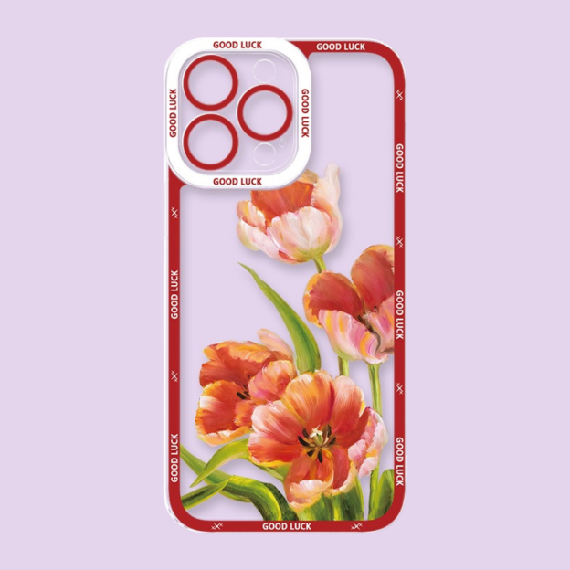 花海油畫天使眼透明防摔軟殼