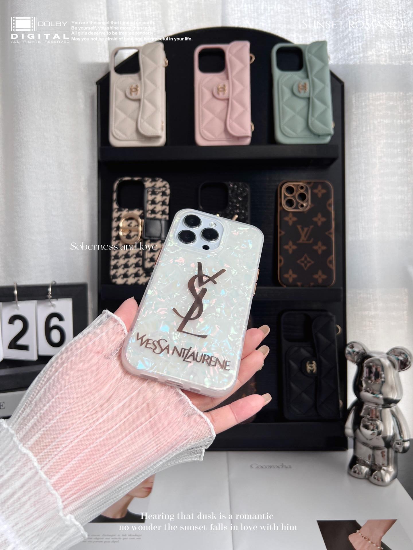 聖羅蘭貝殼紋全包手機殼