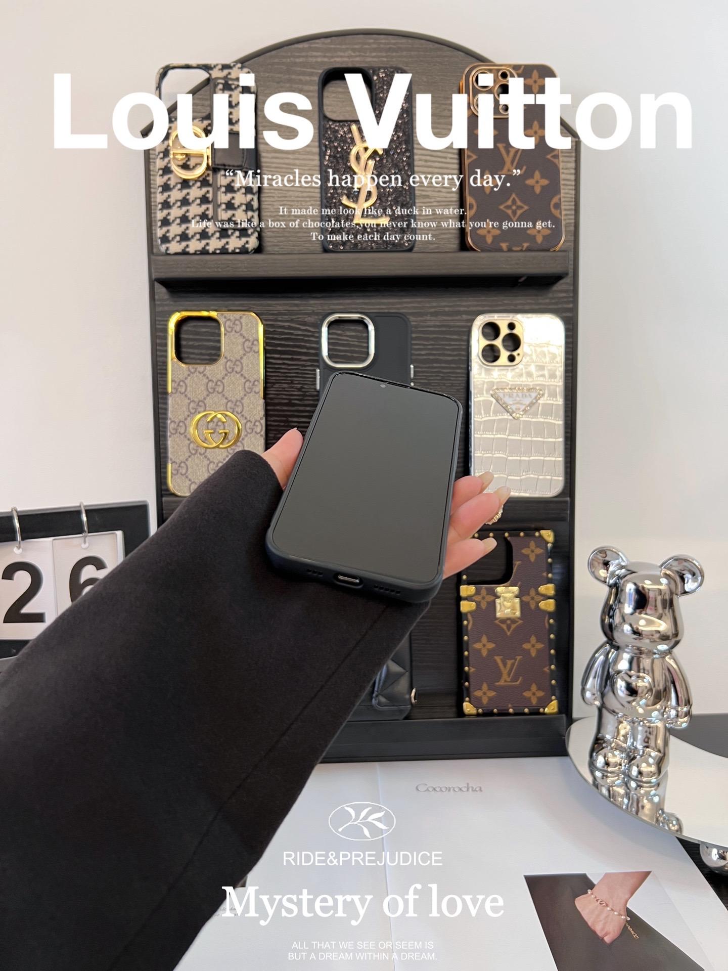 路易威登皮質磨砂手機殼