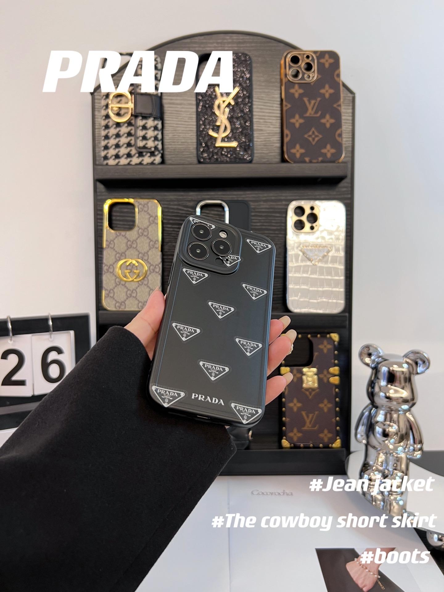 普拉達磨砂防摔手機殼