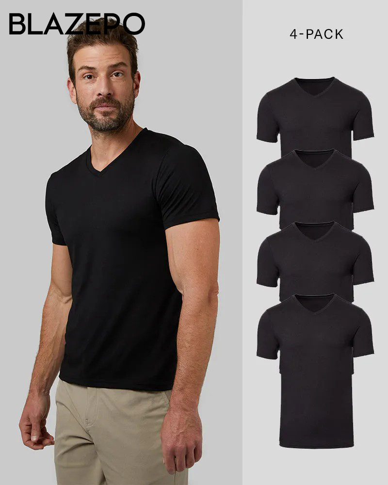 MEN'S 4-PACK COOL CLASSIC VNECK T-SHIRT