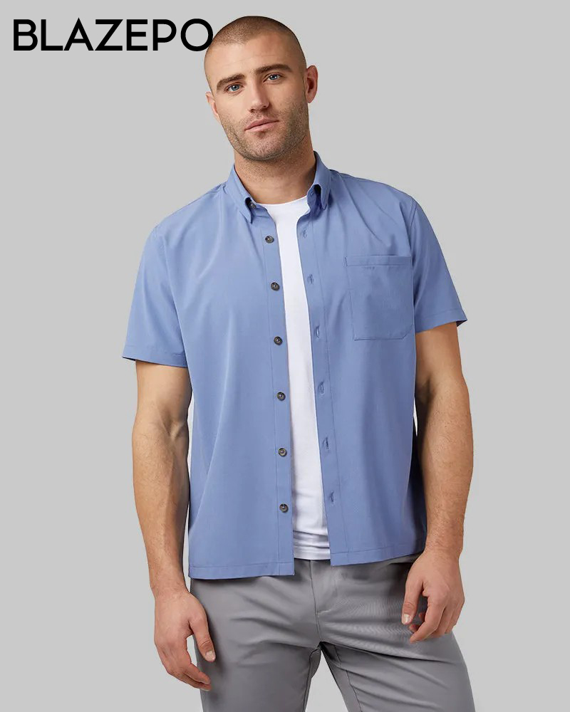 MEN'S CASUAL SHORT SLEEVE DRESS SHIRT