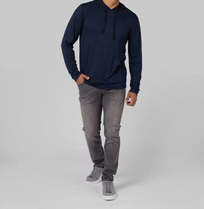MEN'S COOL LONG SLEEVE HOODED T-SHIRT