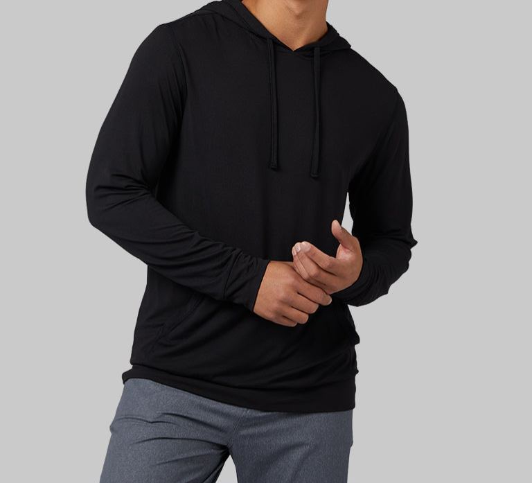 MEN'S COOL LONG SLEEVE HOODED T-SHIRT