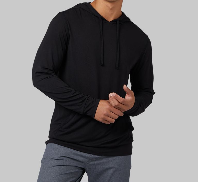 MEN'S COOL LONG SLEEVE HOODED T-SHIRT