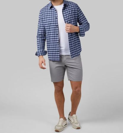 MEN'S SOFT PLAID LONG SLEEVE BUTTON-UP