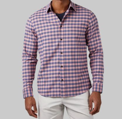 MEN'S SOFT PLAID LONG SLEEVE BUTTON-UP