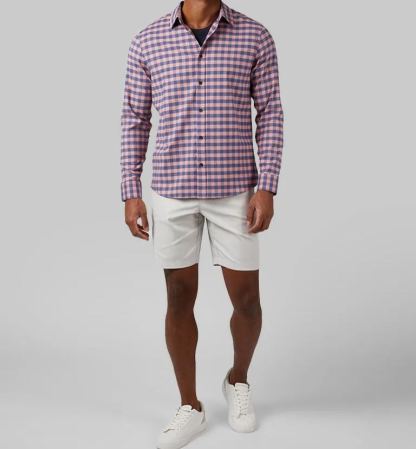 MEN'S SOFT PLAID LONG SLEEVE BUTTON-UP
