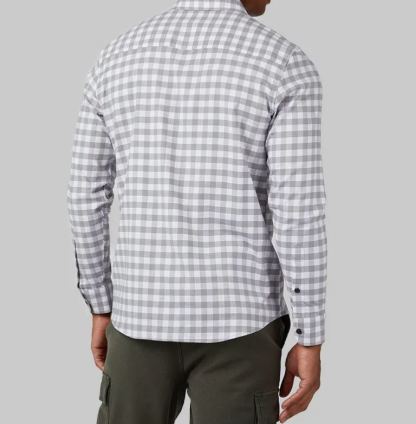MEN'S SOFT PLAID LONG SLEEVE BUTTON-UP