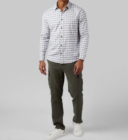 MEN'S SOFT PLAID LONG SLEEVE BUTTON-UP