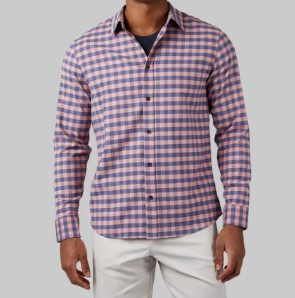 MEN'S SOFT PLAID LONG SLEEVE BUTTON-UP