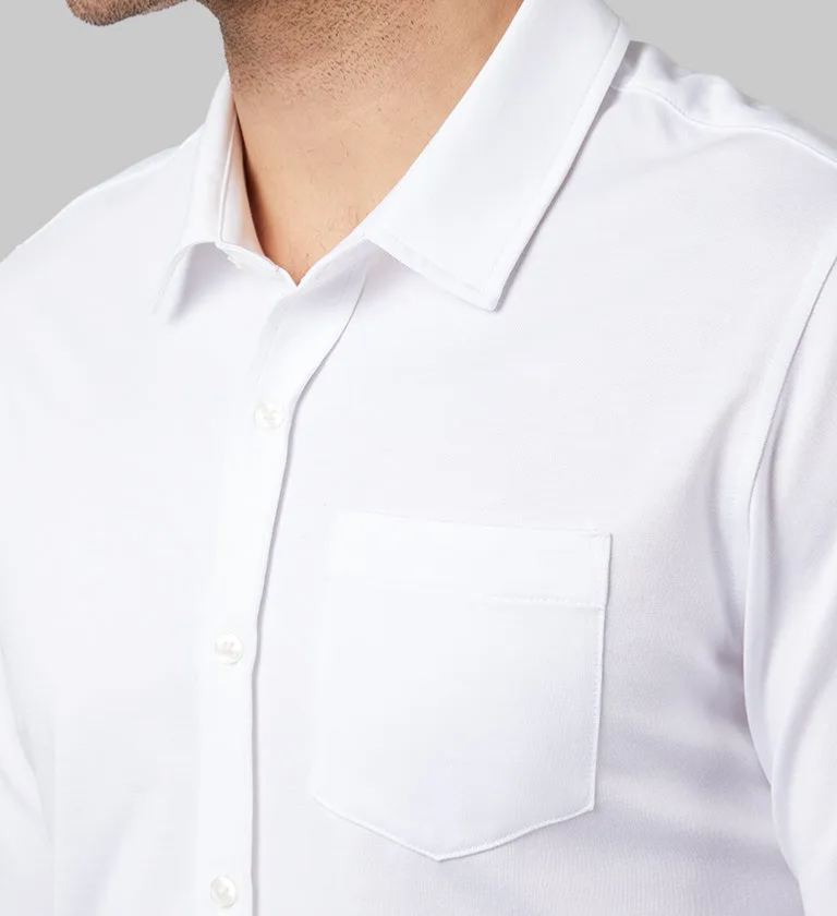 MEN'S CASUAL KNIT LONG SLEEVE BUTTON-UP