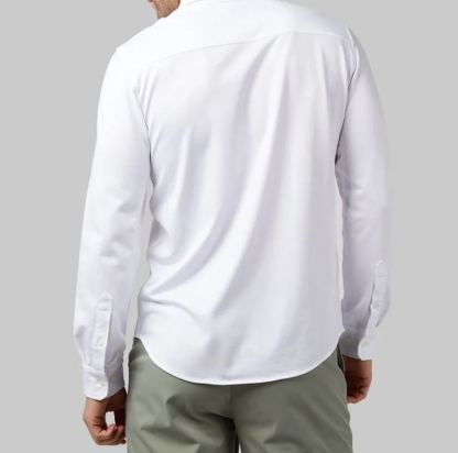 MEN'S CASUAL KNIT LONG SLEEVE BUTTON-UP