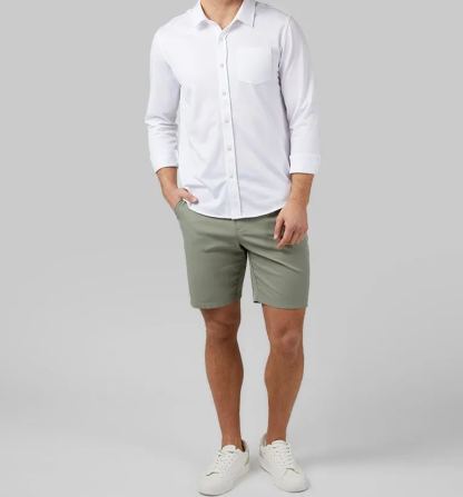 MEN'S CASUAL KNIT LONG SLEEVE BUTTON-UP