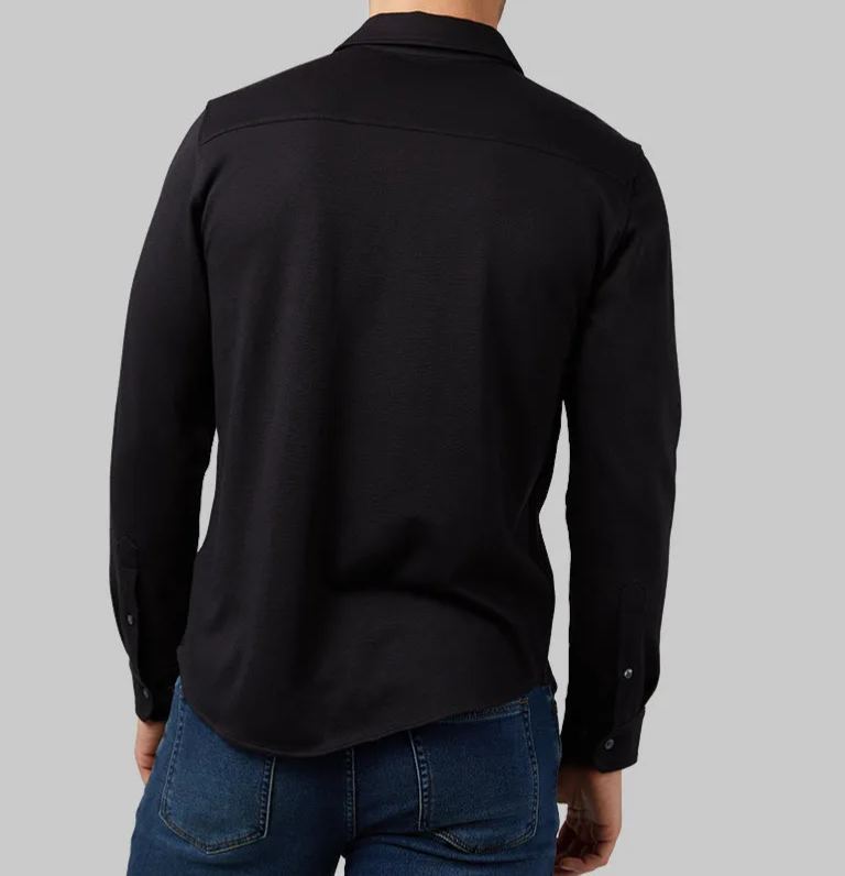 MEN'S CASUAL KNIT LONG SLEEVE BUTTON-UP