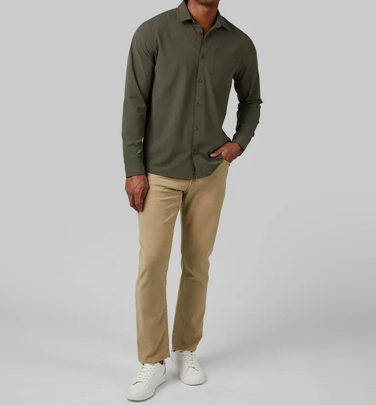 MEN'S CASUAL LONG SLEEVE DRESS SHIRT