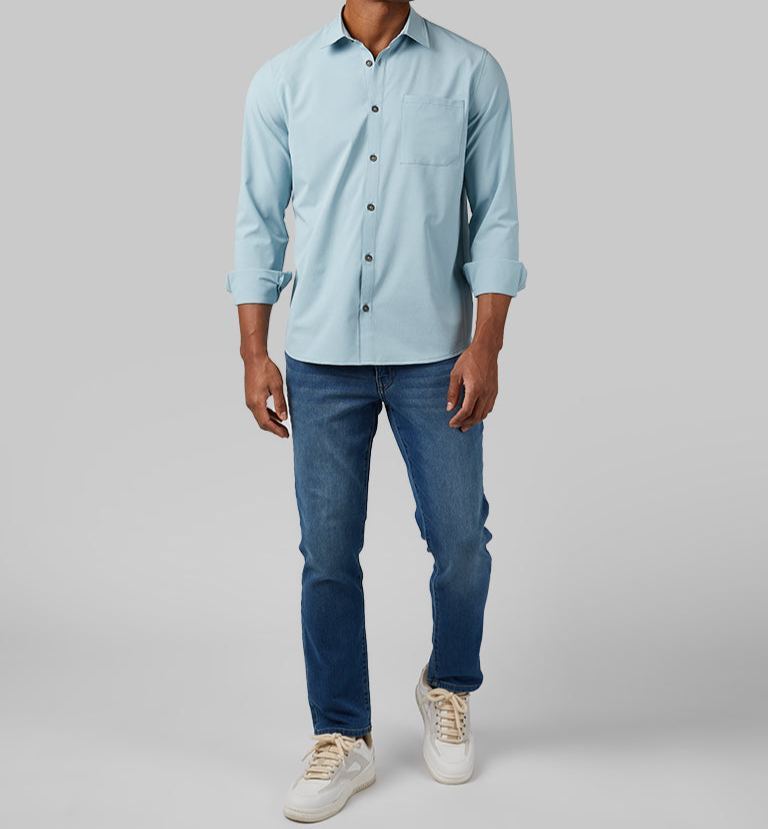 MEN'S CASUAL LONG SLEEVE DRESS SHIRT
