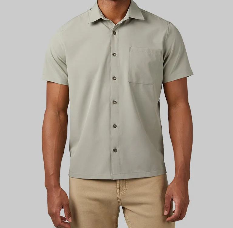 MEN'S CASUAL SHORT SLEEVE DRESS SHIRT