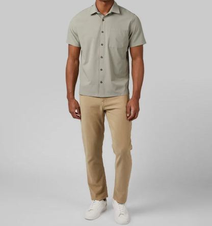 MEN'S CASUAL SHORT SLEEVE DRESS SHIRT