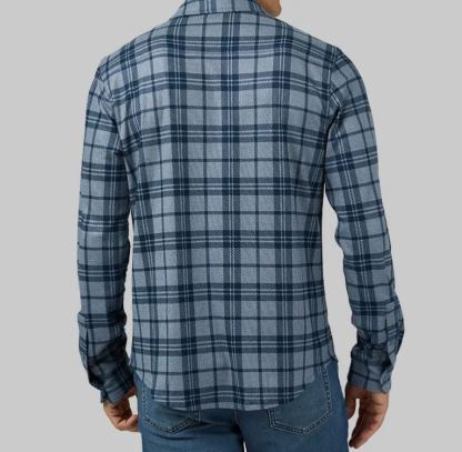 MEN'S SOFT STRETCH KNIT LONG SLEEVE BUTTON-UP