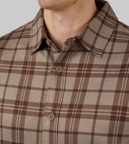 MEN'S SOFT STRETCH KNIT LONG SLEEVE BUTTON-UP
