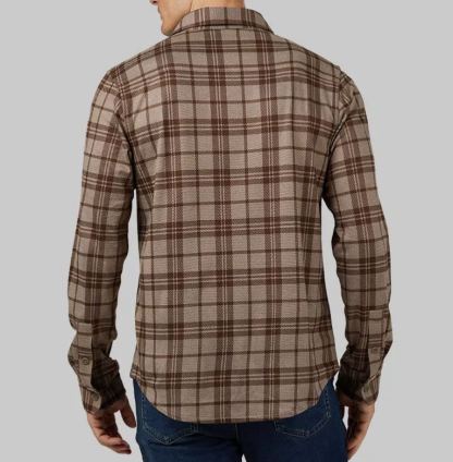 MEN'S SOFT STRETCH KNIT LONG SLEEVE BUTTON-UP