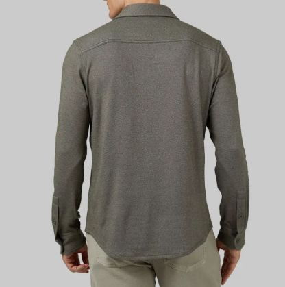 MEN'S SOFT STRETCH KNIT LONG SLEEVE BUTTON-UP