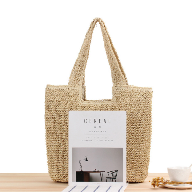 Large Beach Bag Woven Straw Tote Bags Shopping Travel Bag for Women