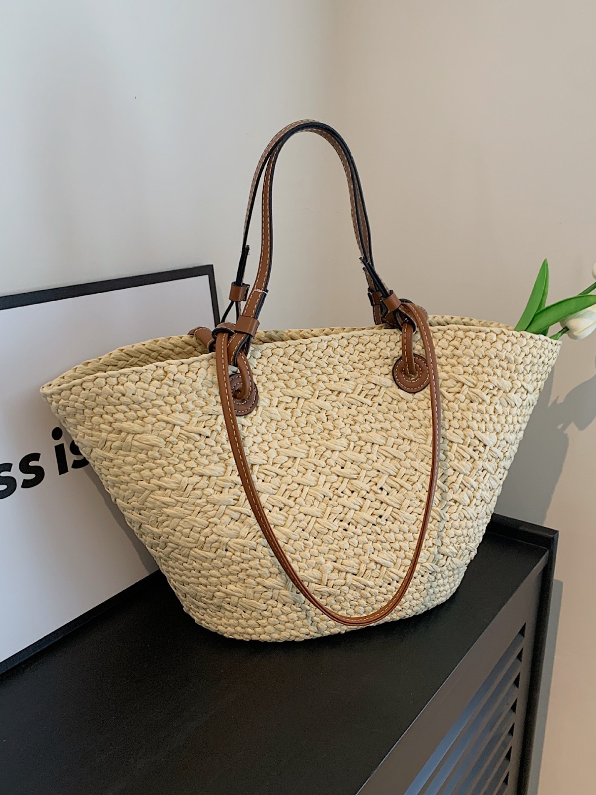 Women Woven Tote Bag Fashion Straw Bag