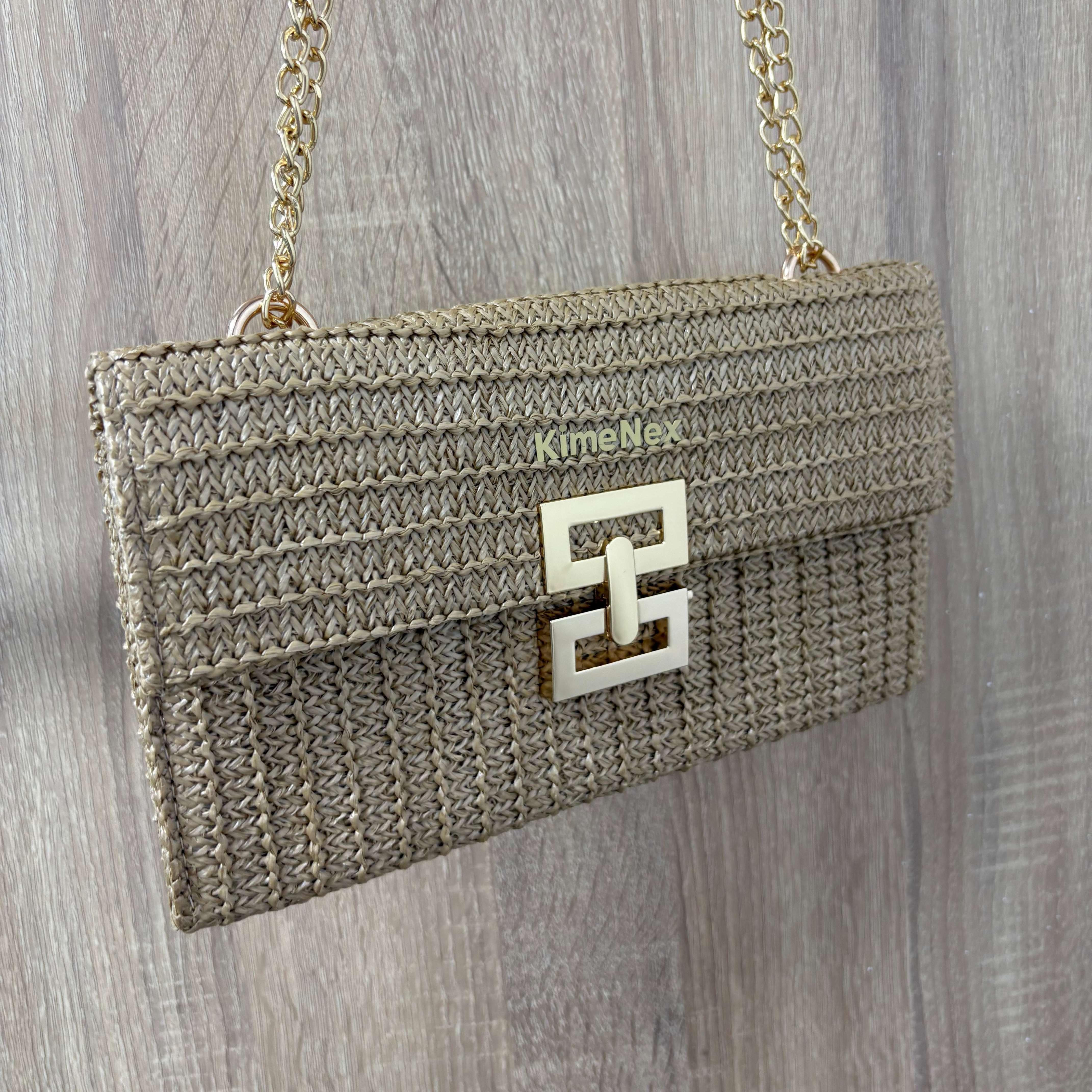 Boho Chic Straw Clutch Purse for Women – Summer Beach Handbag