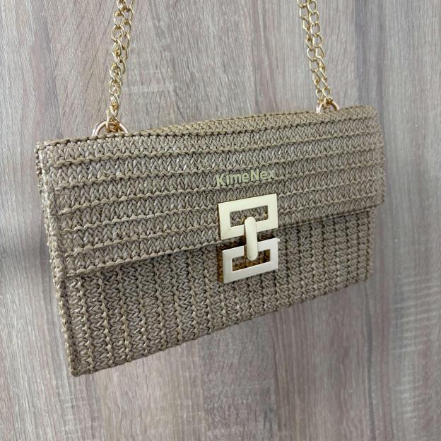 Boho Chic Straw Clutch Purse for Women – Summer Beach Handbag
