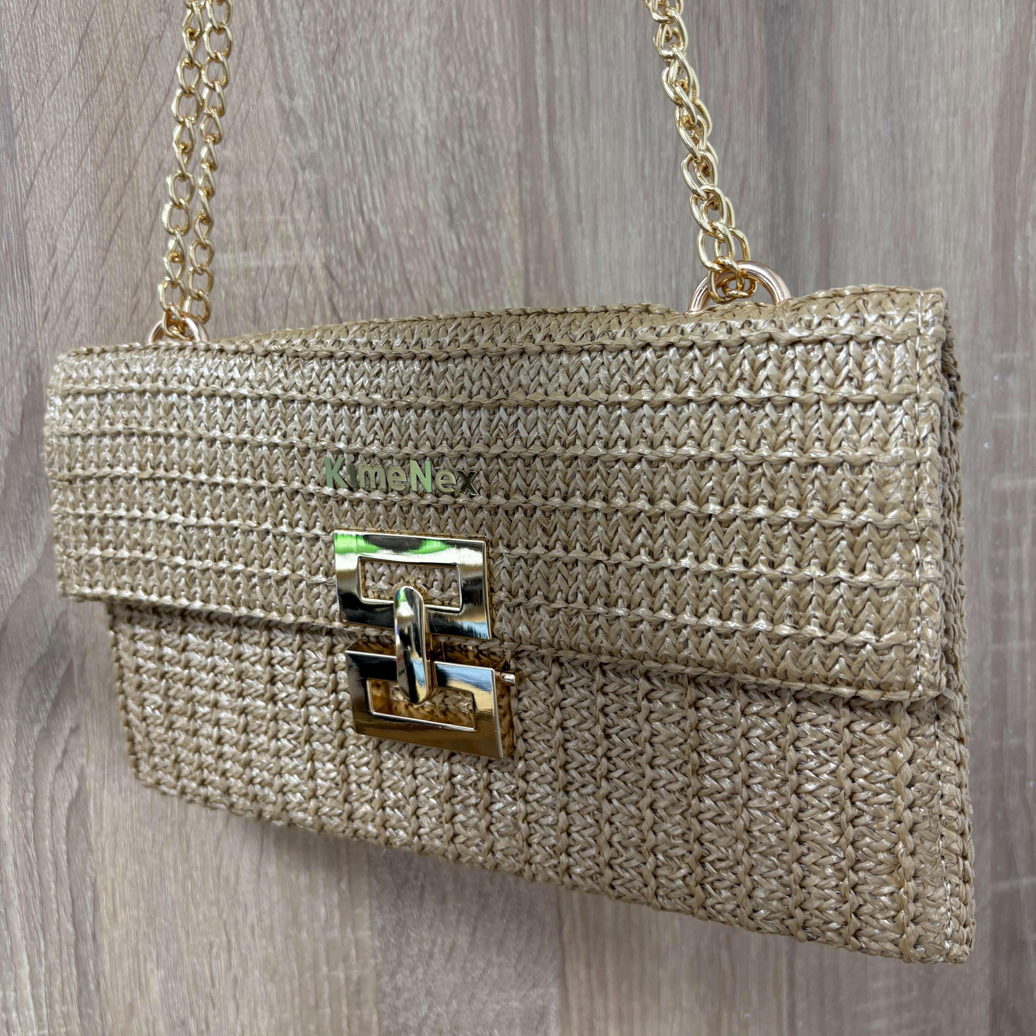 Boho Chic Straw Clutch Purse for Women – Summer Beach Handbag
