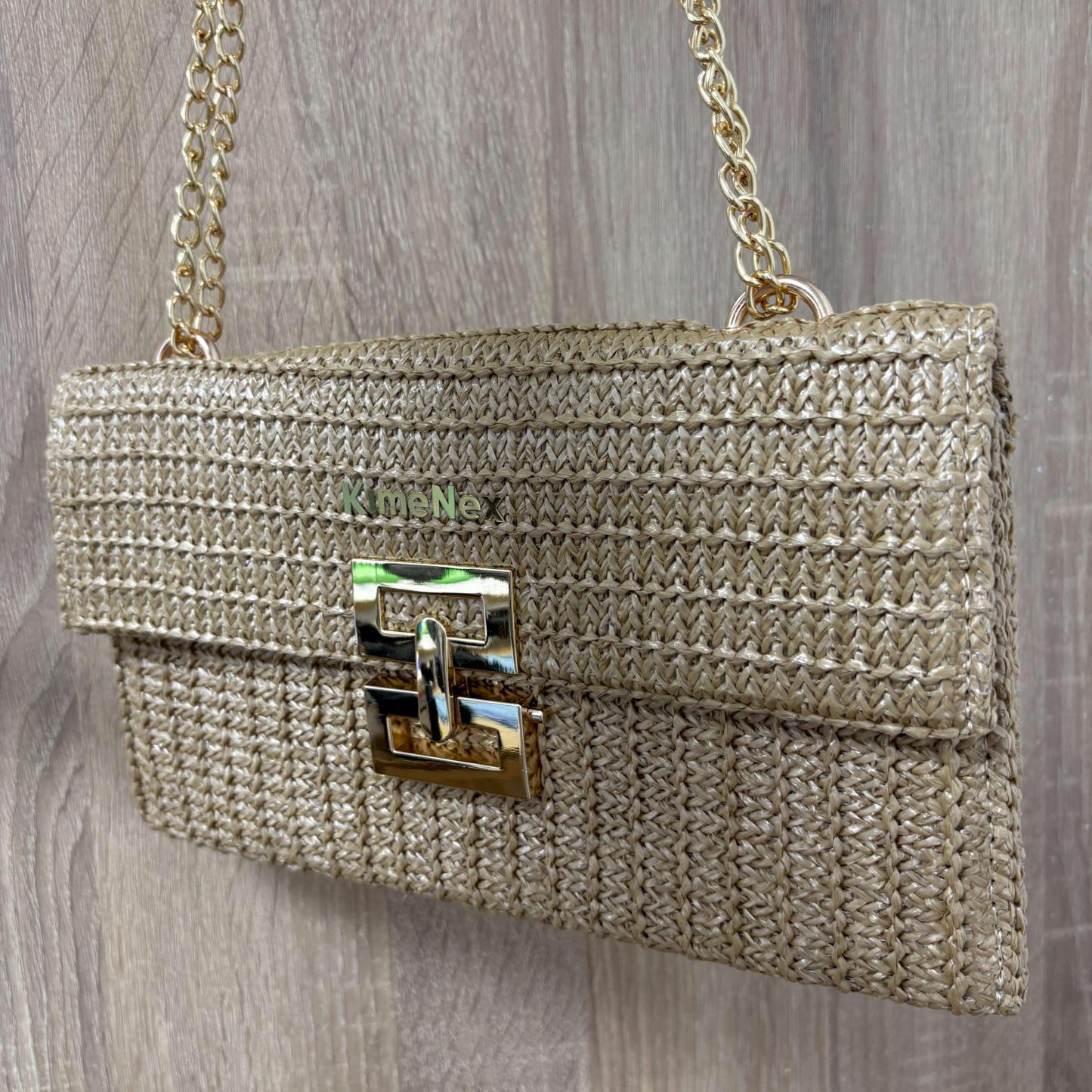 Boho Chic Straw Clutch Purse for Women – Summer Beach Handbag